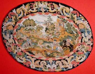 狩猎场景，约1710-35（布面刺绣） 作者 法语学校