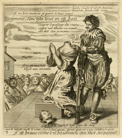 雅克·拉格涅特（Jacques Lagniet）的《最杰出的谚语集，分为三本书》，约1657-63年版（刻版），他“勇敢地成为pa子手” 作者 法语学校