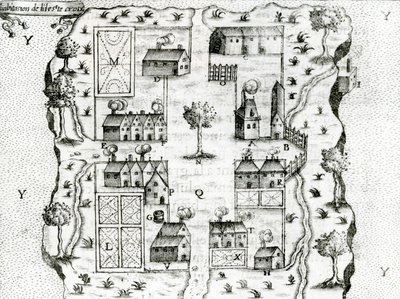 Ile Ste。 Croix，1604年阿卡迪亚最早的法国殖民地，来自Voyages by Samuel de Champlain（c.1580-1635），1613 作者 法语学校