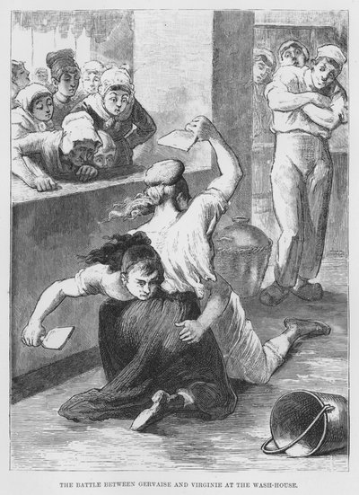 埃米尔·佐拉 (Emile Zola) 的现实小说 The Assommoir 插图（版画） 作者 法语学校