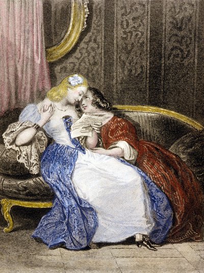 Julie或New Heloise的插图，c.1852 作者 法语学校