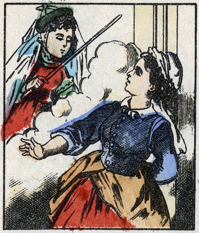 故事 "La Fee Bambinette "的插图，木刻版画来自Imaging Pellerin - Epinal, sd.19世纪晚期。 作者 法语学校