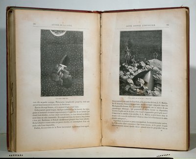 朱尔斯凡尔纳（1828-1905）圆形月球的插图 作者 法语学校