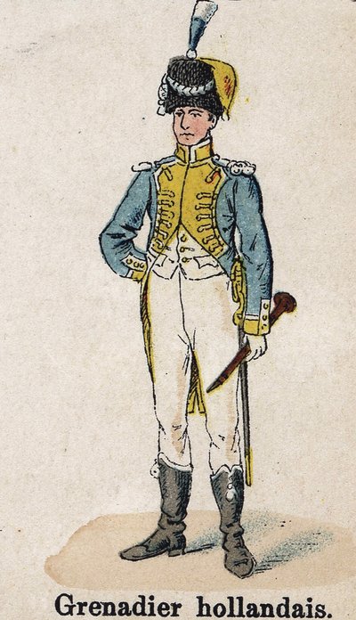 Imperial Guard Napoleon I: Dutch Grenadier - Musician. Plate from the book Les Uniforms de l