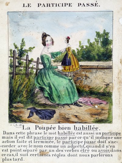 在 "La grammaire en images"，传单专辑中，约1850年。 作者 法语学校