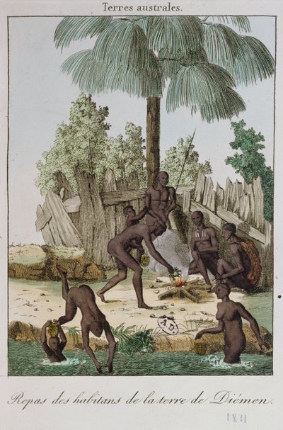 Diemen的居民准备膳食，1811年 作者 法语学校