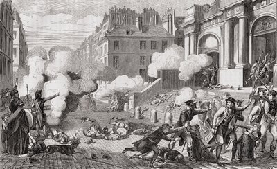 1795年10月5日，第四年Vendemiaire的起义，来自Louis Blanc的“Histoire de la Revolution Francaise”（1811-82） 作者 法语学校