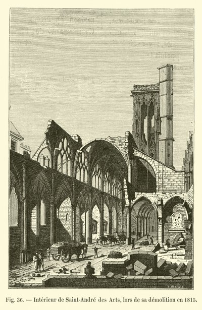 Saint-Andre des Arts的内部，于1815年拆除 作者 法语学校