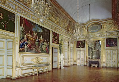 沙龙de l&39;Oeil de Boeuf的内部，c.1710-15 作者 法语学校