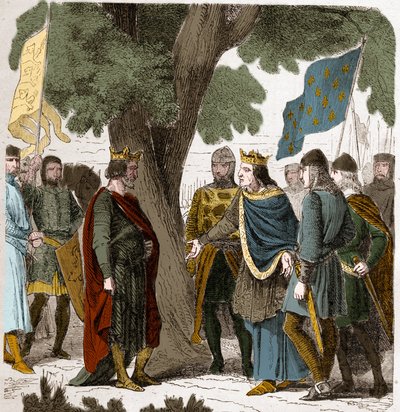 1188年，菲利普-奥古斯特国王和英格兰国王亨利二世-普兰塔奈特（1133-1189）在上诺曼底的吉索尔进行了会谈。 作者 法语学校