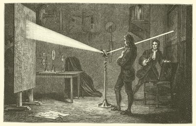 Isaac Newton breaks down light (engraving) 作者 法语学校