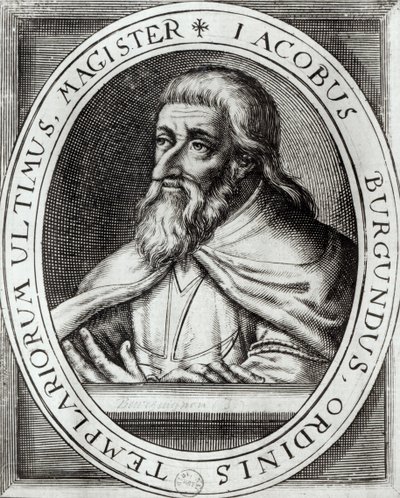 Jacques de Molay（c.1243-1314）圣殿骑士团的大师 作者 法语学校