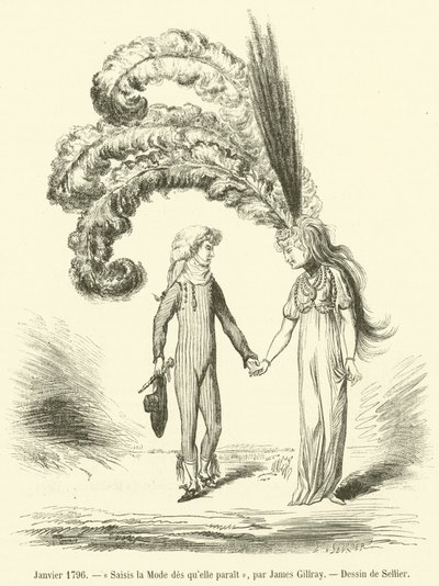 1796年1月，时尚一出现就抓住（雕刻） 作者 法语学校