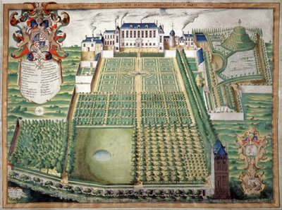 植物园，巴黎。1636年（水彩画） 作者 法语学校