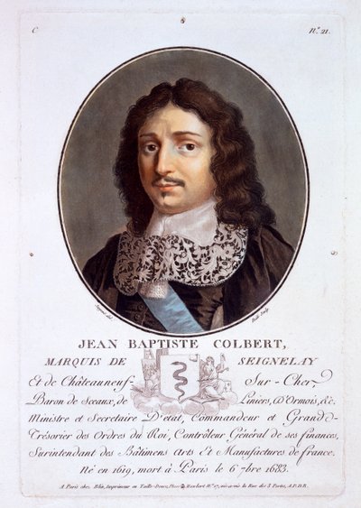 Jean-Baptiste Colbert，Marquis de Seignelay，来自伟大的男性肖像，杰出的女性，以及法国令人难忘的主题，出版于1787-92 作者 法语学校