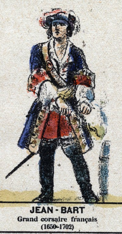 让-巴特（1650-1702），法国水手，背带裤。在 "1643年至1895年法国国王和王后及杰出人物画廊 "中，埃皮纳尔的形象。 作者 法语学校