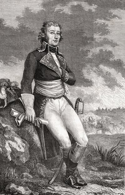 Jean Victor Marie Moreau（1763-1813）来自Parmentier的雕刻，来自Louis Blanc的“法国革命史”（1811-82）1847-62 作者 法语学校