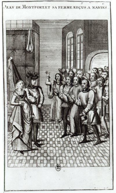 Jean de Bretagne（1293-1345）蒙特福特伯爵和他的妻子在南特受到欢迎 作者 法语学校