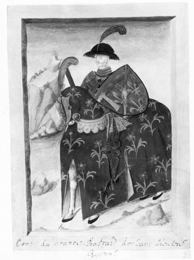 让-德-杜努瓦，奥尔良的杂种（平版印刷）。 作者 法语学校