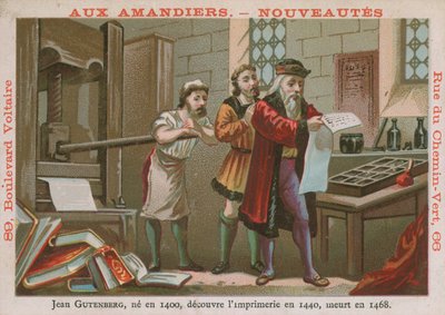 Johannes Gutenberg，15世纪德国发明家和印刷商 作者 法语学校