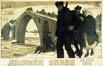 塞尔维亚日。 1916年6月25日。 作者 法语学校