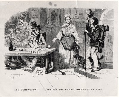 到达宿舍的熟练工，c。 1850 作者 法语学校
