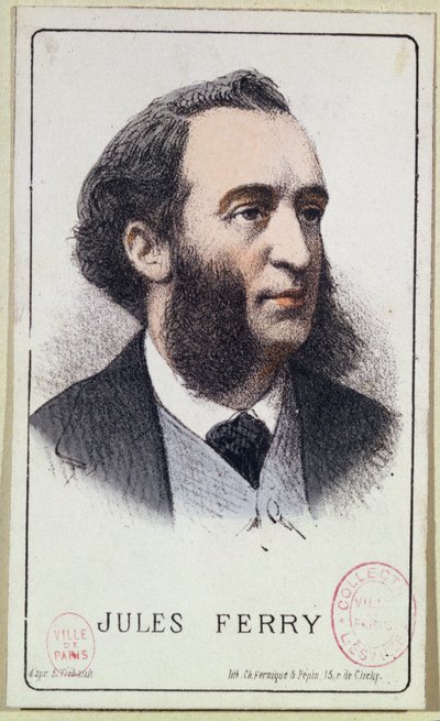 Jules Ferry（1832-93）。学校课本的插图。 19世纪末 作者 法语学校