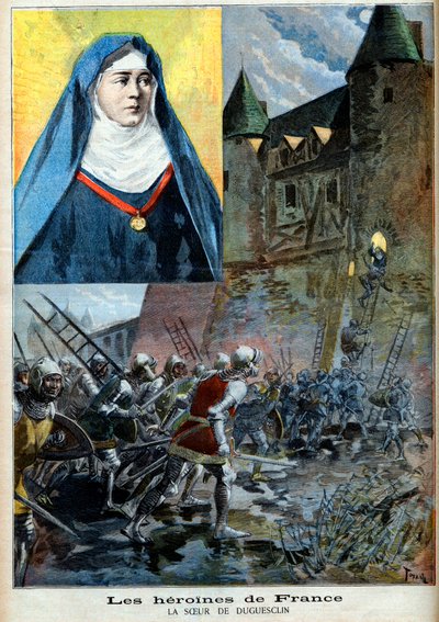 Julienne Duguesclin (1377-1404) 本笃会修女，1894年7月23日的《小报》插图（雕刻）。 作者 法语学校