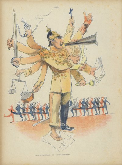 德皇威廉二世，《Le Rire》插图（彩色石版画） 作者 法语学校