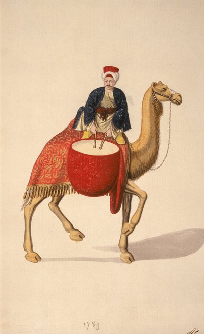 奥斯曼时期的水壶鼓手，1789年（纸上写着） 作者 法语学校