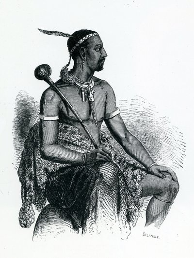 莫绍绍一世国王（约1786-1870）1833年（雕刻）。 作者 法语学校