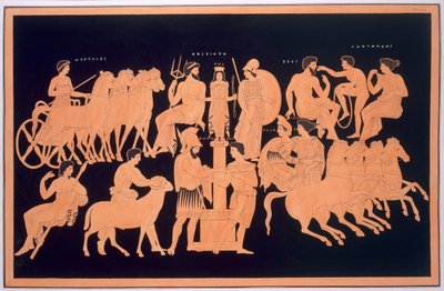 国王Oenomaus，Hippodamia和奥林匹克神，出版于1808-10 作者 法语学校