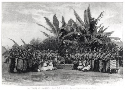 托法国王（1874年至1908年）和他的法院，达荷美，1892年 作者 法语学校