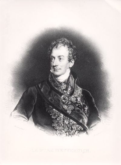 Klemens Wenzel Nepomuk Lothar（1773-1859）Metternich-Winneburg王子，1815年 作者 法语学校
