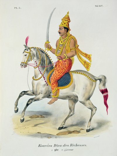 Kubera是财富之神，由C. de Motte（1785-1836）镌刻 作者 法语学校