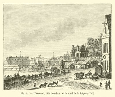 洛杉矶，Lile Louviers和quai de la Rapee，1780年 作者 法语学校
