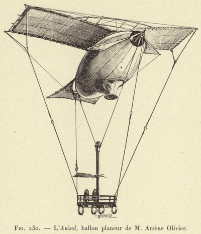 Avisol，M Arsene Olivier 的滑翔气球（雕刻） 作者 法语学校