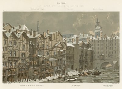 这座城市位于Notre-Dame Bridge和Pont au Change之间，1650年 作者 法语学校
