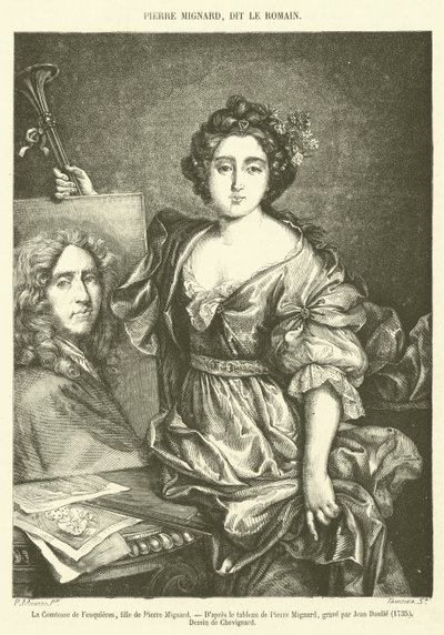 La Comtesse de Feuquieres，Pierre Mignard 的女儿（雕刻） 作者 法语学校