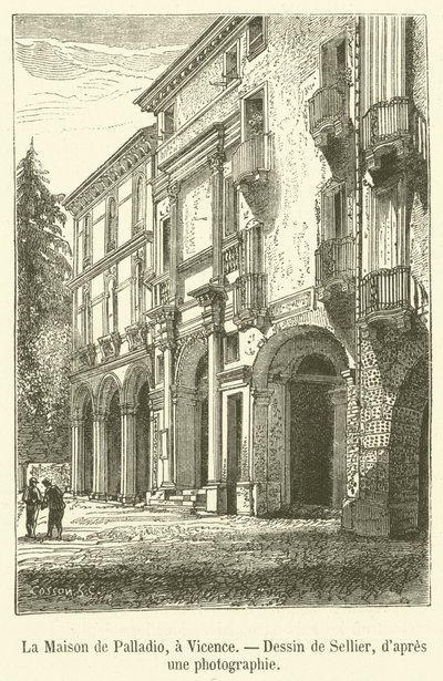 帕拉迪奥之家，在维琴察（雕刻） 作者 French School