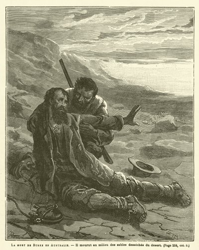 伯克之死在澳大利亚（版画） 作者 法语学校