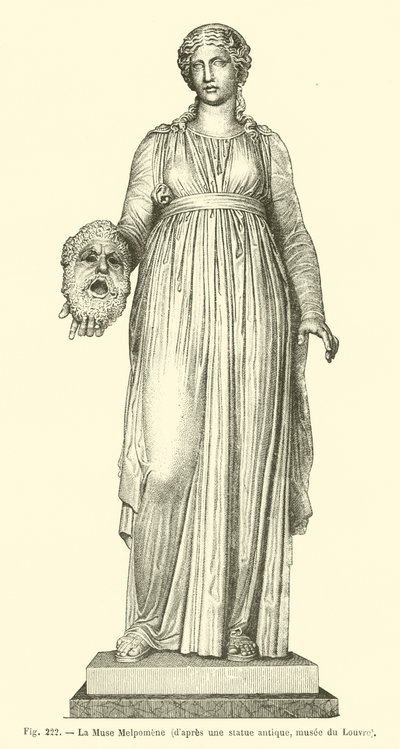 La Muse Melpomene（雕版画 作者 法语学校