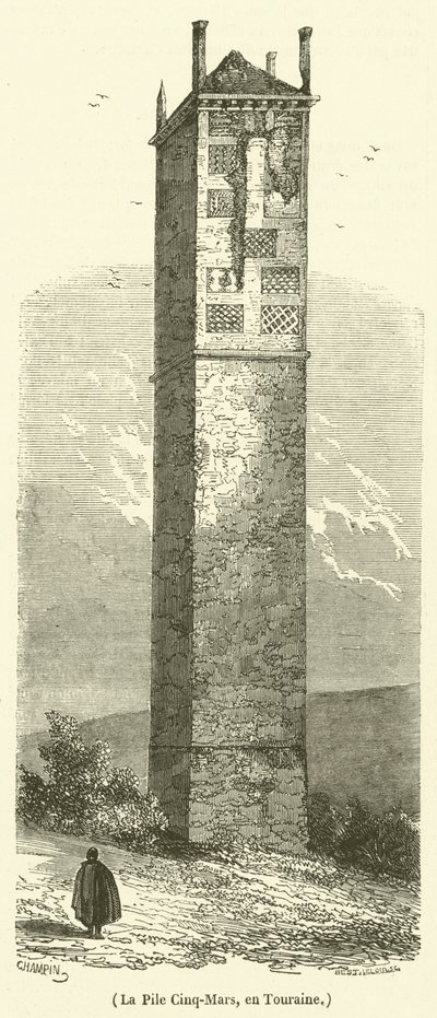 La Pile Cinq-Mars, en Touraine (engraving) 作者 法语学校