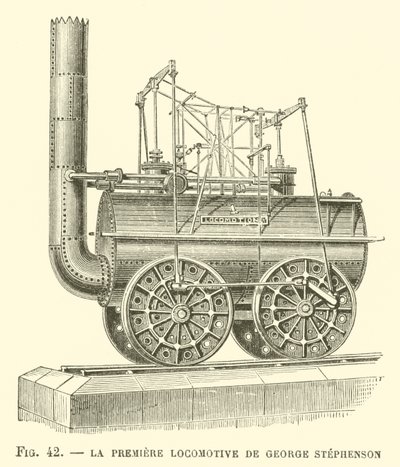 La Premiere Locomotive de George Stephenson (雕刻) 作者 法语学校