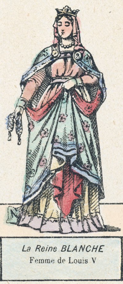 白皇后，路易五世的女人（彩色版画） 作者 法语学校