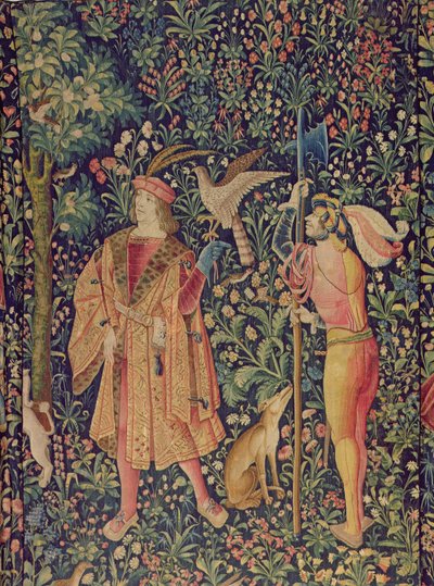 La Vie Seigneuriale  - 离开狩猎，c.1500 作者 法语学校