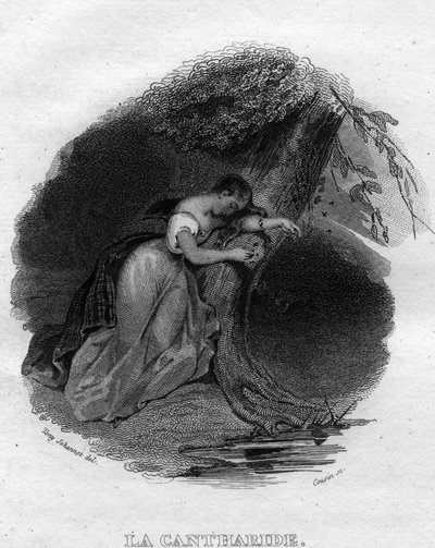 La cantharid Chanson de Beranger in “” Oeuvres completes”” (1834) by Pierre Jean de Beranger (1780-1857), French poet and songwriter. 作者 法语学校