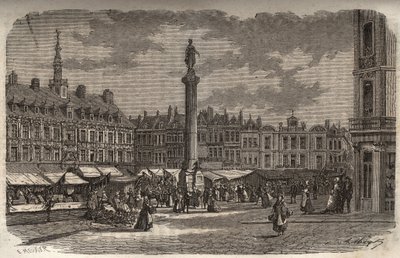 里尔大广场 - Victor Duruy（1811-1894）的“法兰西史”版画 - 1882 作者 法语学校