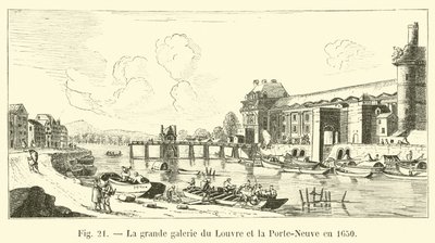 1650年，卢浮宫和Porte-Neuve的大型画廊 作者 法语学校