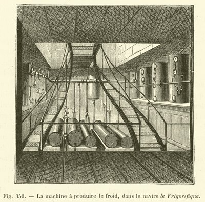 La machine a produire le froid, dans le navire le Frigorifique (engraving) 作者 法语学校